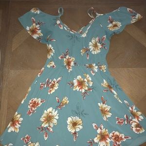Cold Shoulder Floral Dress